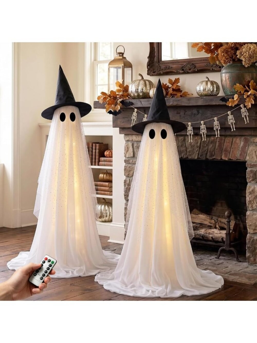 Set of 2 Spooky 5FT Halloween Ghost Decorations for Outdoor Festive Decor